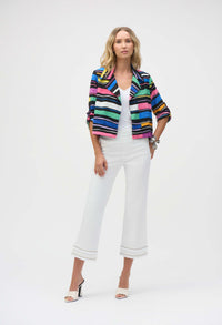 Striped Puff Sleeve Blazer