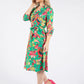 Faux Wrap Floral Paisley Print Dress