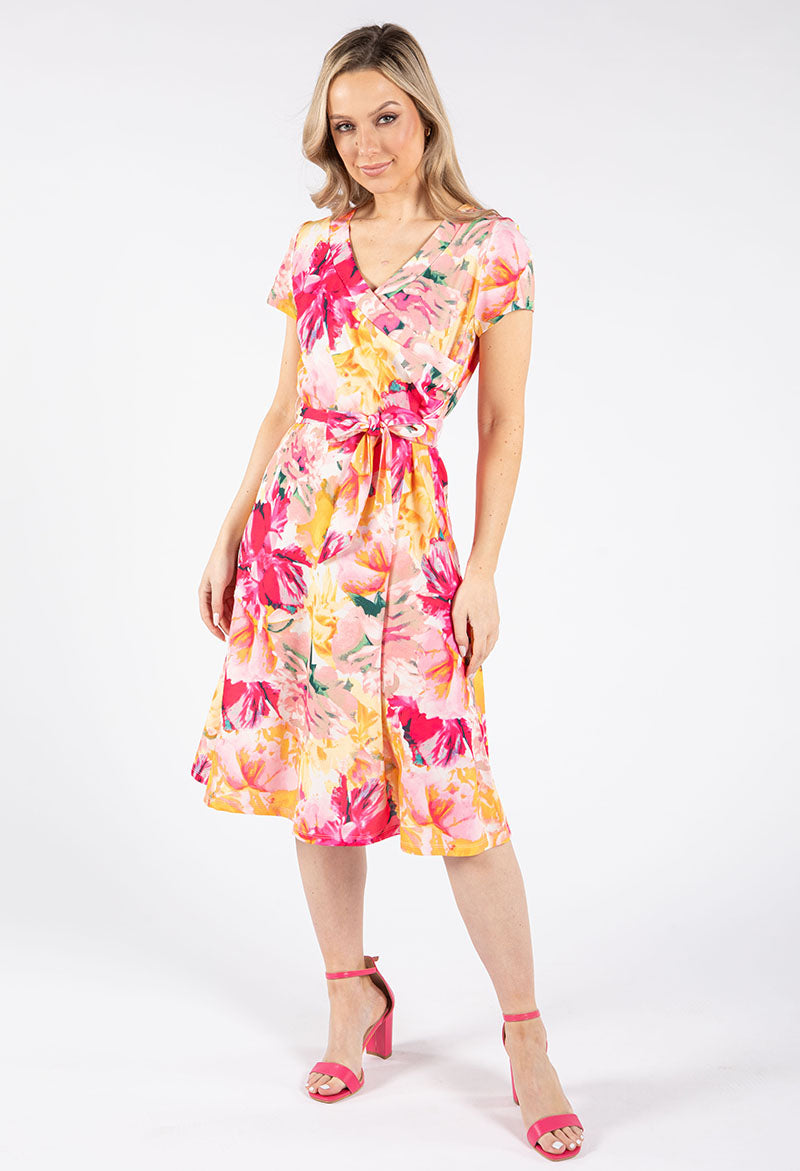 Faux Wrap Floral Dress