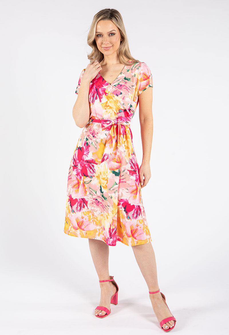 Faux Wrap Floral Dress