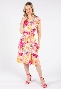 Faux Wrap Floral Dress