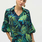 Tropical Print Puff Sleeve Pullover